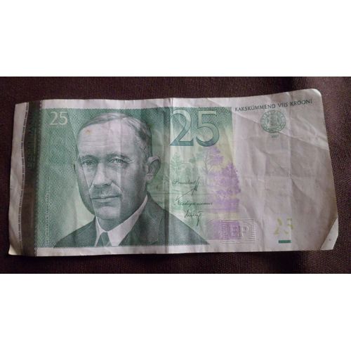 Billet De 25 Krooni De 2007 De La Banque Estonienne
