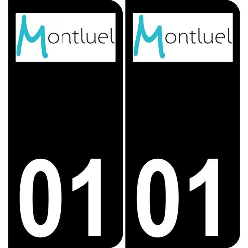 01 Montluel Logo Autocollant Plaque Immatriculation Auto Ville Sticker - Arrondis