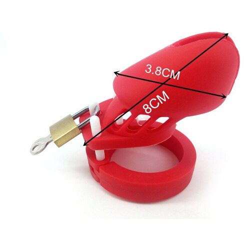 Cage De Chasteté En Silicone Pour Homme, Jouets Sexuels Avec 5 Anneaux De Pénis, Ceinture Pour Adulte, Verrou En Laiton, Cage Standard/Courte