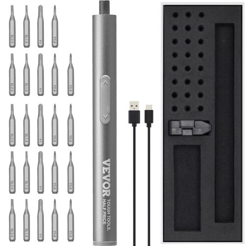 Mini tournevis électrique, jeu de tournevis de précision sans fil 4 V avec 24 embouts en acier S2