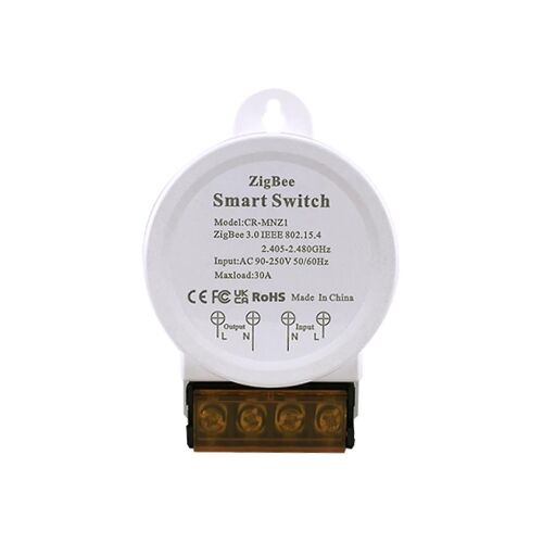 ZigBee Smart Switch Light Tuya/Smart Life App Support Commande vocale 30A Tension AC 90-250V, Blanc