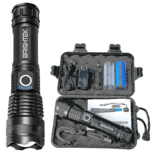 Super Bright 90000lm Led Lampe De Poche Tactique Avec Batterie Rechargeable Zoomable