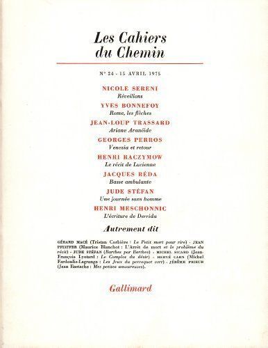 Les Cahiers Du Chemin N° 24, 15 Avril 1974