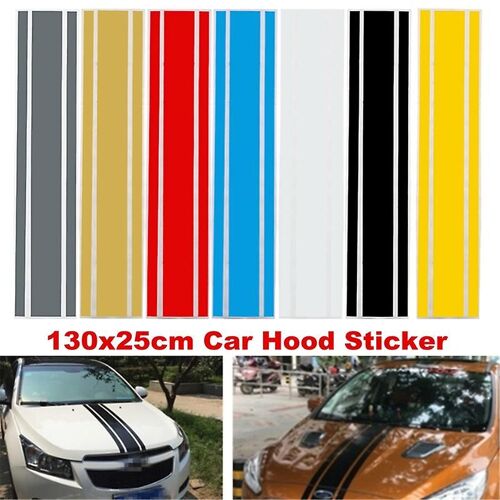 Universel Auto Voiture Racing Rallye Double Rayures Capot Côté Toit Queue Autocollants Décalcomanies Décor 130 * 25cm Autocollants De Voiture