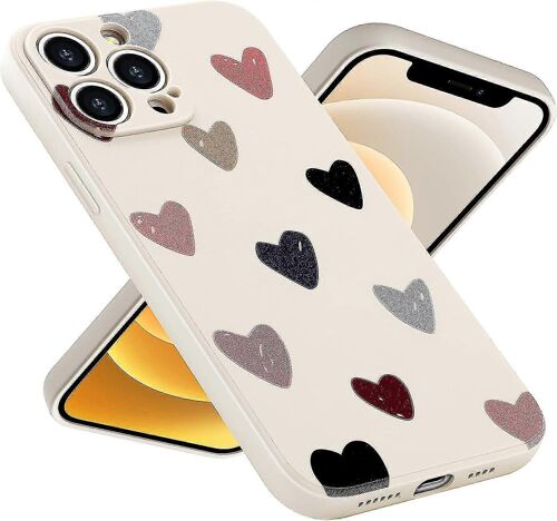 Compatible Avec Iphone 13 Pro Max Pour Les Femmes Filles Mignon Design Doux Silicone Caméra Protection Protection Lovely Heart Pour Iphone 13 Pro Max