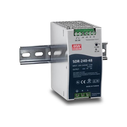 TRENDnet TI-S24048 - Alimentation électrique (montable sur rail DIN) - CA 100-240 V - 240 Watt - PFC active - Conformité TAA - pour TRENDnet TI-G160i-M, TI-PG80