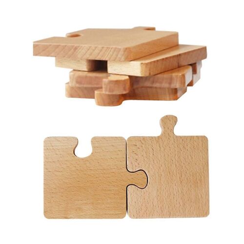Log Coaster Restaurant Decor Solid Wood Heat- Table Top Protection Insulated Wood Jigsaw Coffee Coaster B