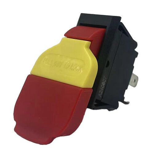 125/250V 4 broches Interrupteur à bouton-poussoir électromagnétique Interrupteur à clé d'arrêt Commutateurs bipolaires unidirectionnels HY18