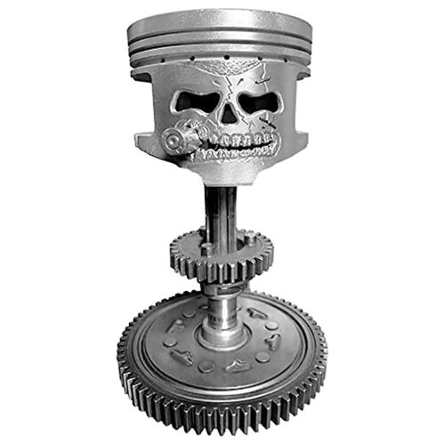 Sculpture Piston Crâne Visage Sculpture Résine Art Figurine Créatifs Tête Fait Main Statue Oeuvre Maison