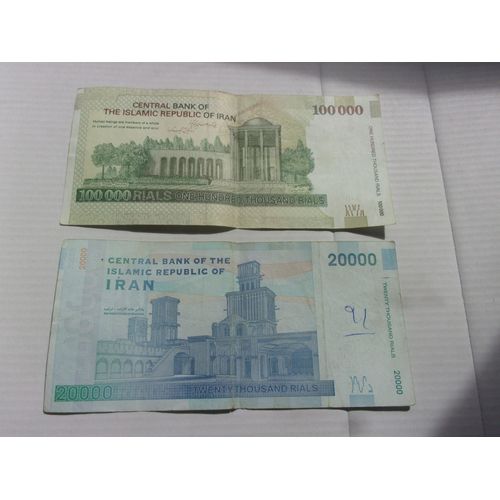 2 Billets 20000 Et 100000 Rials Iran