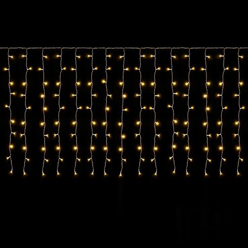 Jgd-Rideau Lumineux Led Pluie Verglaçante 3x1m Pour Fenêtre Balcon, 150 Leds Guirlande Lumineuse Extérieur Intérieur Noël, Décoration Noël Suspendue Avec 8 Modes Timer Mémoire, Blanc Chaud