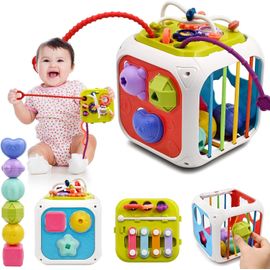 Jouet Sensoriel Montessori 7 En 1 Pour Bébé, Cadeau Éducatif, Cube D'activité Motrice Pour Enfants, Jouet De Jeu