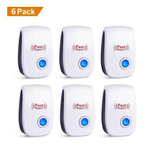 6 x Répulsif Insectes Prise Anti-nuisibles à Ultrasons Anti Moustiques, Rats, Rongeurs électronique pour Maison Entrepôt Atelier