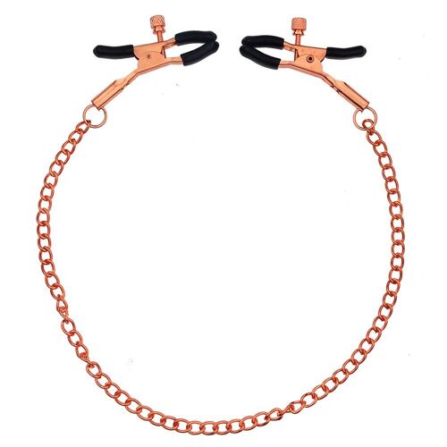 Pinces De Jeu De Couple En Or Rose Avec Chaîne En Métal Pour Femme, Pince À Tétons, Accessoire De Bondage De Sein, Accessoire De Retenue, Jouet Sexuel Pour Esclave Bdsm