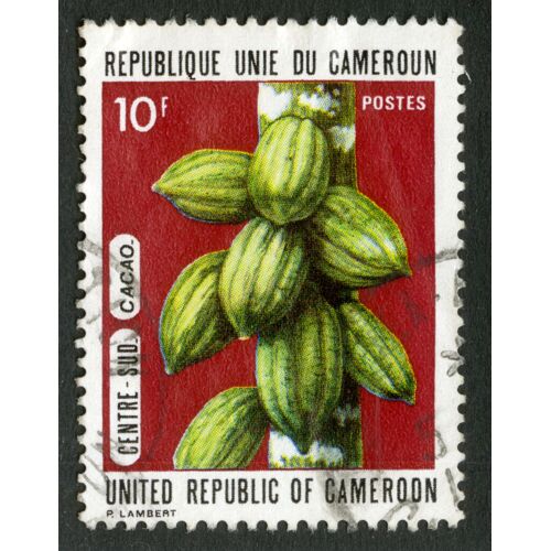 Timbre Oblitéré République Unie Du Cameroun, Centre-Sus, Cacao, 10 F, Postes