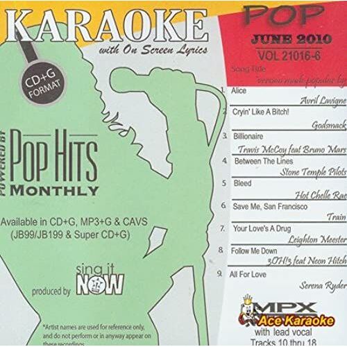 Chart Hits Monthly Pop - June 2010 Karaoke Cdg