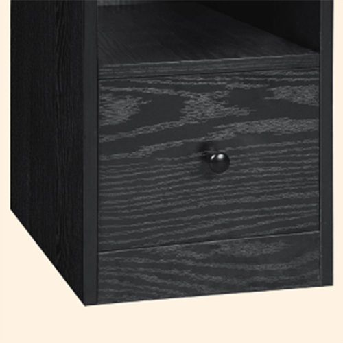 Table De Chevet Avec Station De Charge, Port Usb Et Type C, Table D'Appoint Fine, Espace De Rangement À 3 Niveaux Avec 1 Tiroir, Gain De Place, Pour Chambre, Salon, Noir