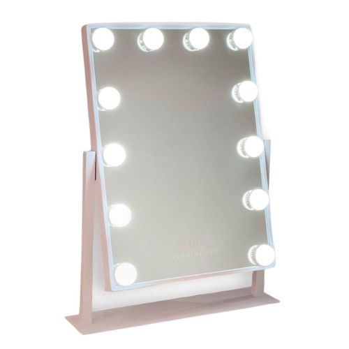 Flamingueo Miroir Maquillage Lumineux - Miroir Coiffeuse 12 Lumières, Miroir LED 3 Modes, Miroir Lumineux, Petit Miroir, Contrôle Tactile, Miroir Hollywood Coiffeuse, Miroir Grossissant