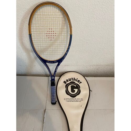 Raquette De Tennis Gauthier Madame Plus - En Bois Vintage + Couverture Très Bon