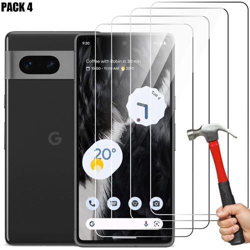 Verre Trempé pour Google Pixel 7 - 4 Pièces - Vitre de Protection Transparent Antichoc - E.F.Connection