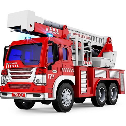 Camion Pompier 2 Ans Camion De Pompiers ZHOUJIE Avec Lumières Clignotantes Et Sons Réalistes - Jouet Inertie Pour Enfants 2-3 Ans