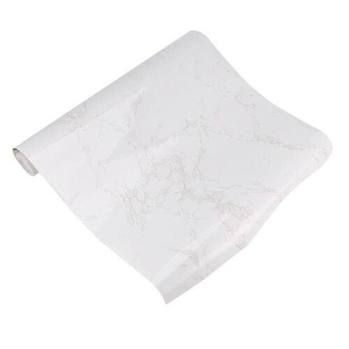 40cmx10m Auto-Adhésif Papier Peint Salle De Bain Cuisine Armoire Comptoir Papier Pet Autocollants Muraux Imperméables Blanc
