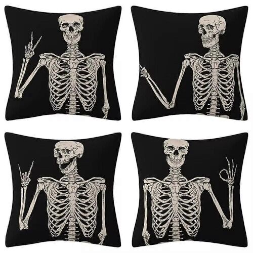 Housses D'Oreiller D'Halloween 18' X 18' Housses De Coussin 4 Pièces Halloween Coussin Case Halloween Décorations Housses D'Oreiller