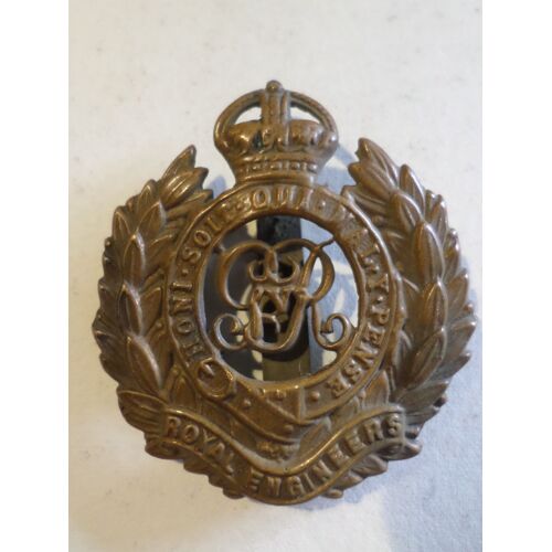 Insigne De Beret Des Royal Engineers Georges V Complet Premiere Guerre Mondiale