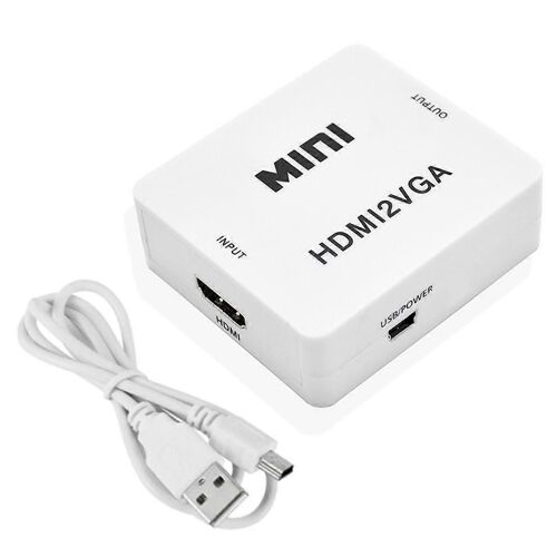 1080P -Compatible avec VGA Adaptateur Convertisseur pour PC Ordinateur Portable TV Box Ordinateur Affichage Projecteur Blanc