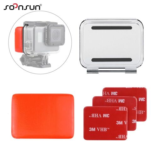 CNYO® Flotteur Éponge Boîte De Mousse + Étanche Porte Arrière + 3 M adhésif Autocollant Floaty Backdoor pour GoPro Hero 5 6 HERO5 HERO6 noir