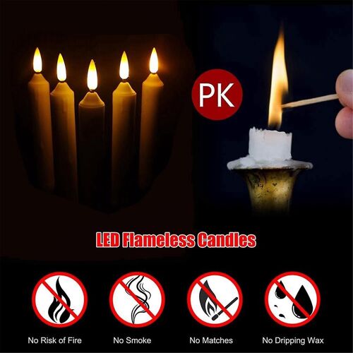 Simulation Larmes Bougie Électronique LED Lumière 12PCS/Boîte Jaune Flash 2.0x15.5cm Multifonctionnel Bougie Lumières