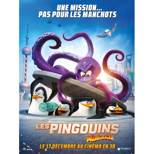 Affiche De Cinéma - Les Pingouins De Madagascar - Format 120x160 Cm - Un Film De Simon J. Smith, Eric Darnell Avec Les Voix De Benedict Cumberbatch, John Malkovich - Année 2014