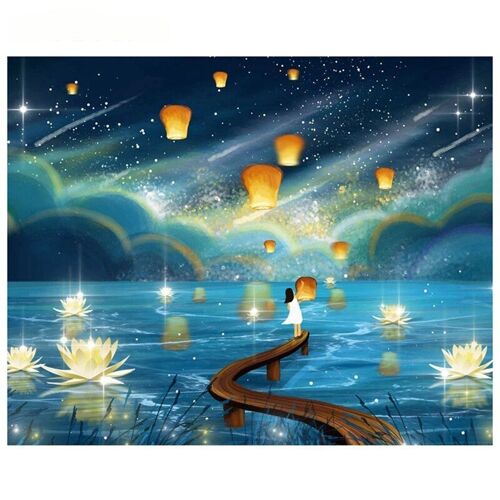 Peinture Diamant Fantaisie, Kit Complet De Points De Croix, Broderie, Strass, Motif Artistique, Décoration, Cadeau