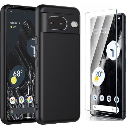 Coque Silicone Noir + Verre Trempe Pour Google Pixel 8 Little Boutik©