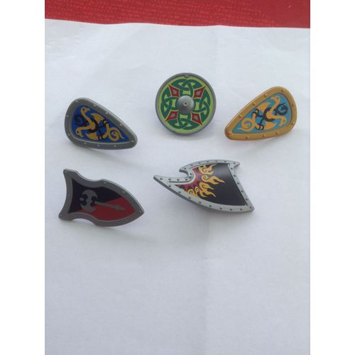 Lot Playmobil 5 Boucliers Moyen Âge