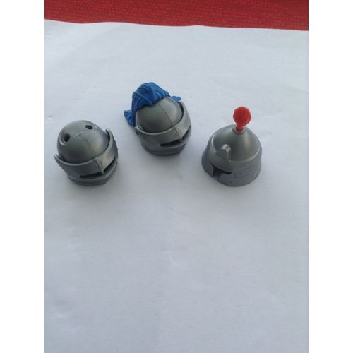 Lot Playmobil 3 Casques De Chevalier Du Moyen Age