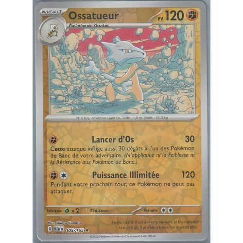 Carte Pokémon - Ossatueur - 105/165 - Holo-Reverse - Ev3,5 151 Mew