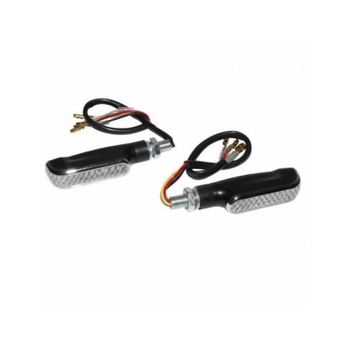 Clignotant Universel Replay Fuse 10 Leds Transparent-Noir Avec Fonction Feu Ar+Stop+Clignotant -Homologue Ce- (Paire)