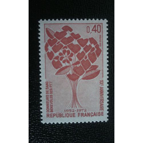 Timbre France ( Yt 1716 ) 1972 Donneurs De Sang Volontaires