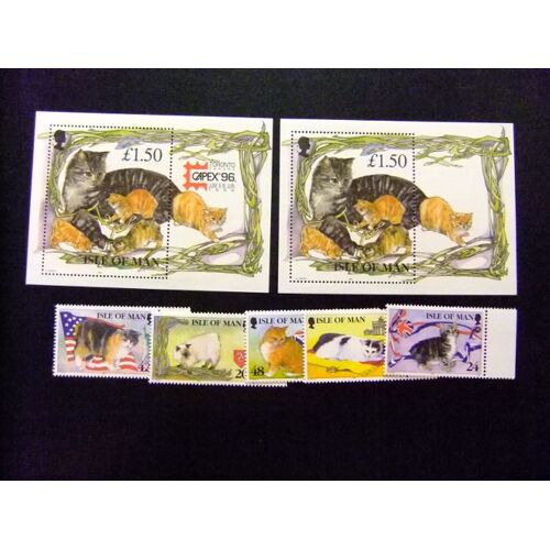 Isla De Man Isle Of Man 1996 Faune Chats Fauna Gatos Cats Yvert 705 / 09 + Bloc 27 / 29 ** Mnh