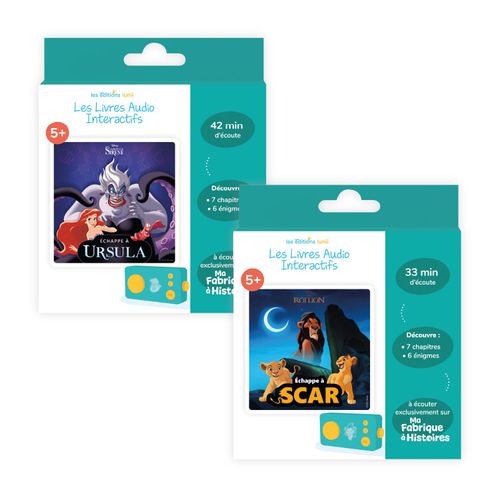 Lunii - Pack 2 livres audio Disney interactifs - Pour conteuses Ma Fabrique à Histoires ou FLAM