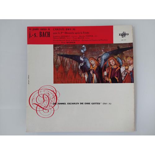 Disque Vinyle 33 Tours Bach Cantate Bwv 76