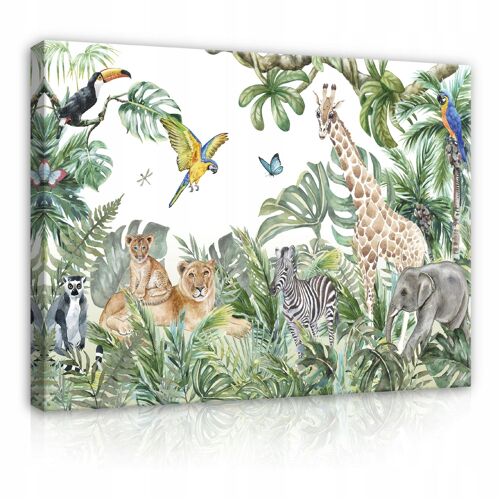 Impression sur toile enfant animaux moderne 60x40 cm xxl tableau décoration deco murale intissée pour enfant