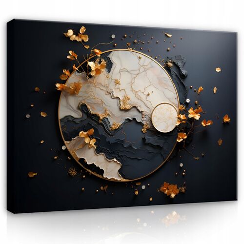 Impression sur toile abstrait marbre moderne 100x75 cm xxl tableau décoration deco murale intissée pour salon chambre cuisine