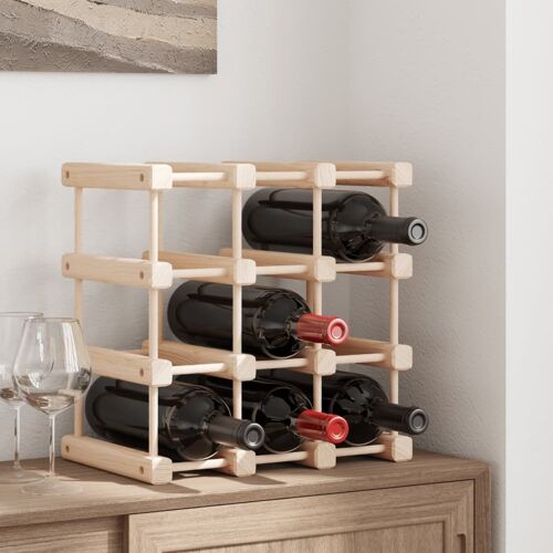 Vidaxl Casier À Vin Pour 12 Bouteilles 36x23x36 Cm Bois Massif De Pin