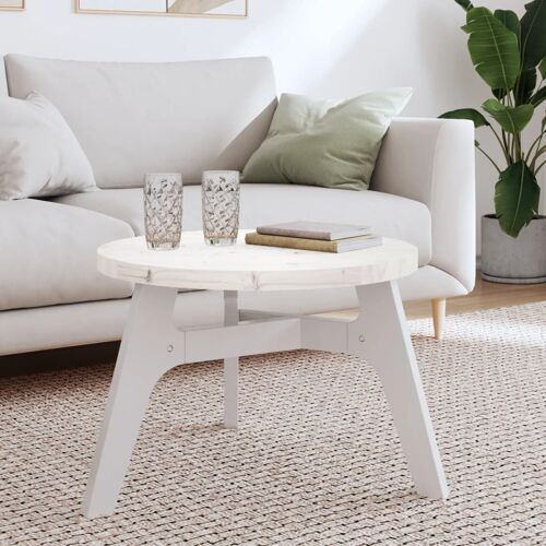 vidaXL Dessus de table rond blanc Ø60x3 cm bois de pin massif