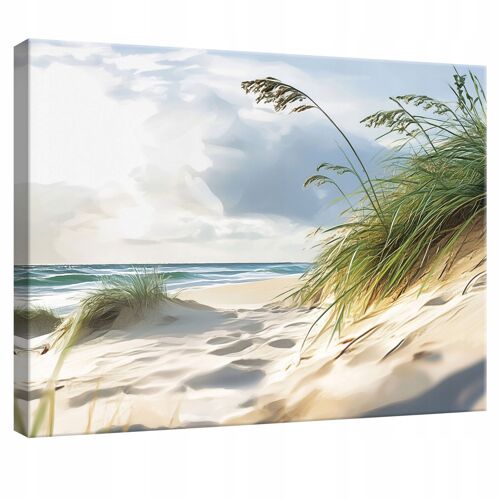 Impression sur toile plage mer moderne 120x80 cm xxl tableau décoration deco murale intissée pour salon chambre cuisine
