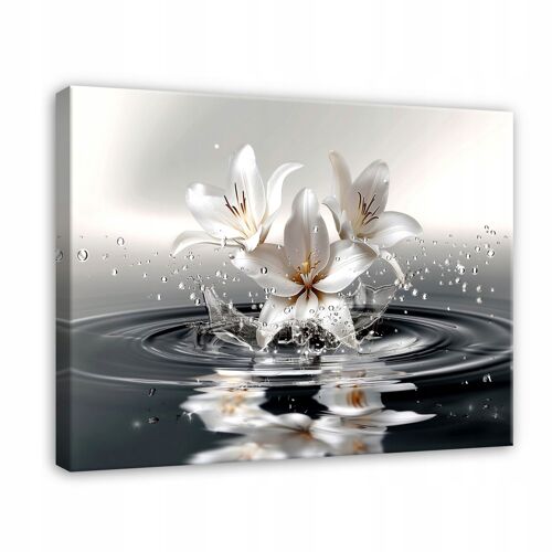 Tableau déco fleurs moderne 60x40 cm xxl Impression sur toile deco murale intissée pour salon chambre cuisine