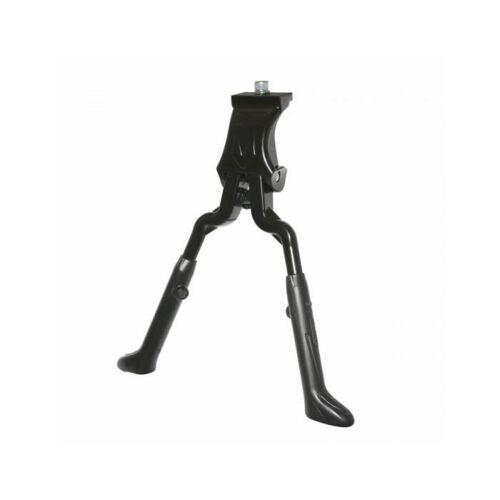 Bequille Velo Double Centrale Newton 24-28" Reglable Alu Noir (Sans Contre-Plaque)