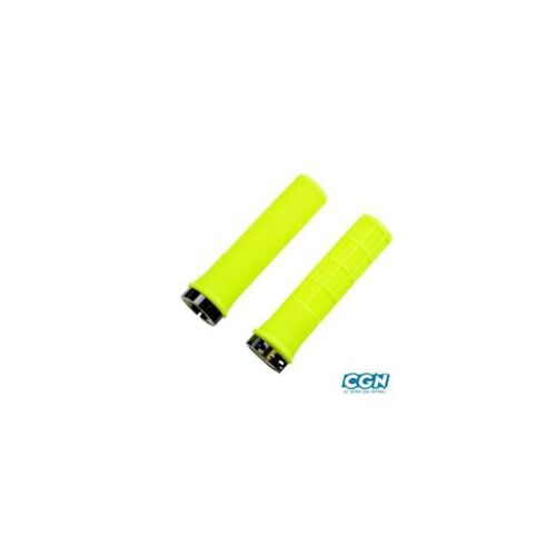 Poignee Velo Atoo Lock On Simple Kraton Jaune Fluo 130mm (Pr)